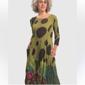 ALEMBIKA SARA SWING DRESS, OLIVE SIZE 1 (US 6-8)